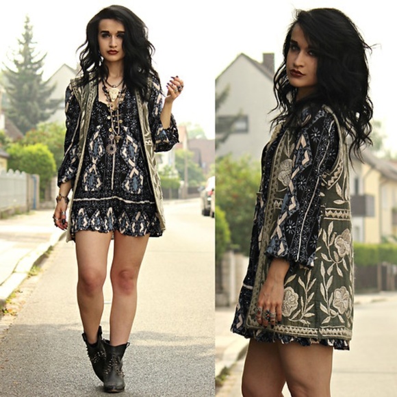Free People Dresses & Skirts - FREE PEOPLE Down By The Bay Tunic Dress Blue {P15}